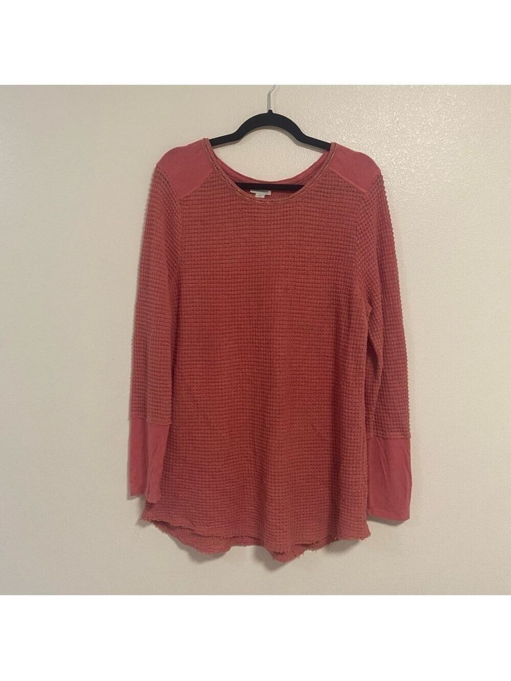 Sundance Sweater Women's Size XL Pink Everly Thermal Waffle Knit Top lightweight